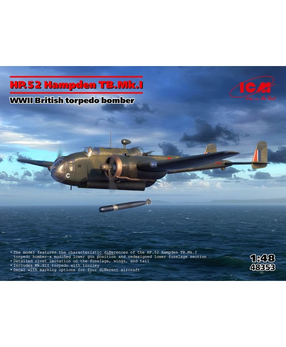 ICM modelis HP.52 Hampden TB.Mk.I 1/48