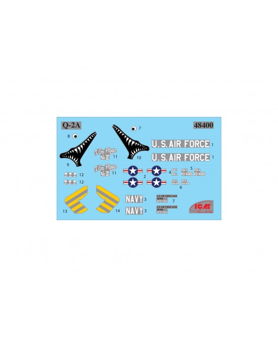 ICM modelis Q-2A (AQM-34B) Firebee with trailer (1 airplane and trailer) 1/48 ICM modelis Q-2A (AQM-34B) Firebee with trailer (1 airplane and trailer) 1/48