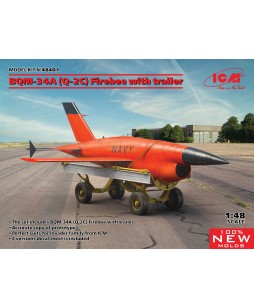 ICM modelis Q-2C (BQM-34A) Firebee with trailer  (1 airplane and trailer) 1/48