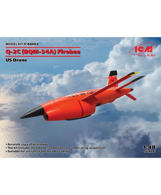 ICM modelis BQM-34А (Q-2C) Firebee US Drone 1/48