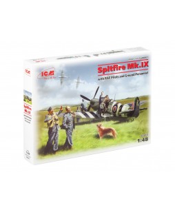 ICM modelis Spitfire Mk.IX with RAF Pilots and Ground Personnel 1/48