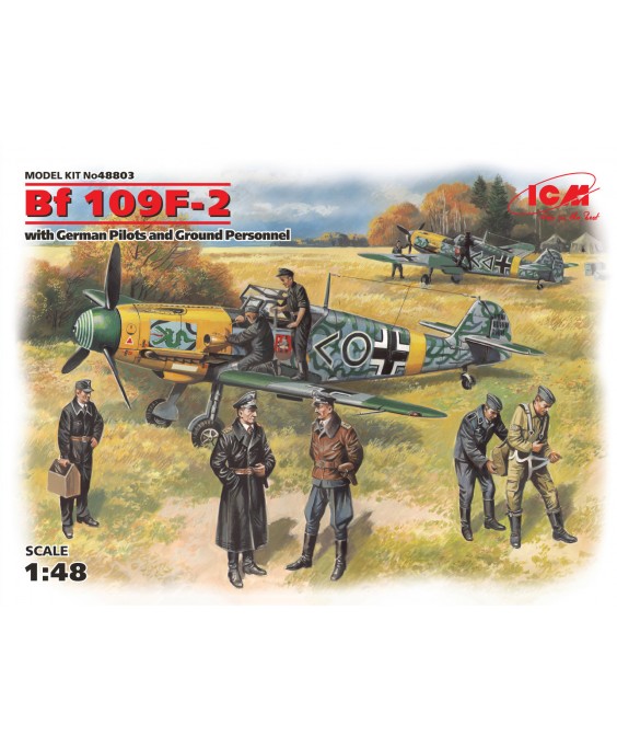 ICM modelis Bf 109F-2 with German Pilots and Ground Personnel 1/48