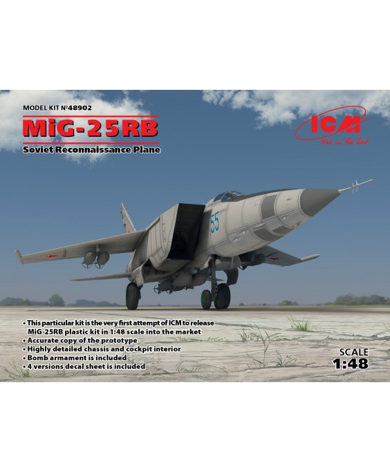 ICM modelis MiG-25 RB, Soviet Reconnaissance Plane 1/48 ICM modelis MiG-25 RB, Soviet Reconnaissance Plane 1/48