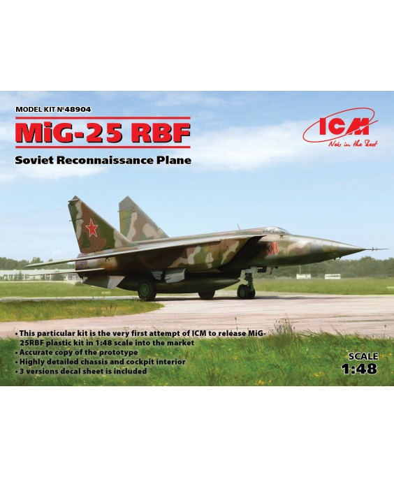 ICM modelis MiG-25 RBF, Soviet Reconnaissance Plane 1/48 ICM modelis MiG-25 RBF, Soviet Reconnaissance Plane 1/48