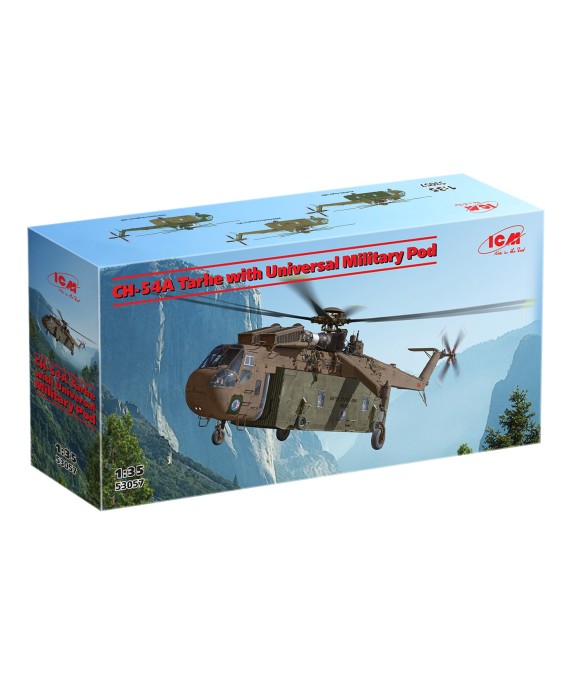 ICM modelis CH-54A Tarhe with Universal Military Pod 1/35