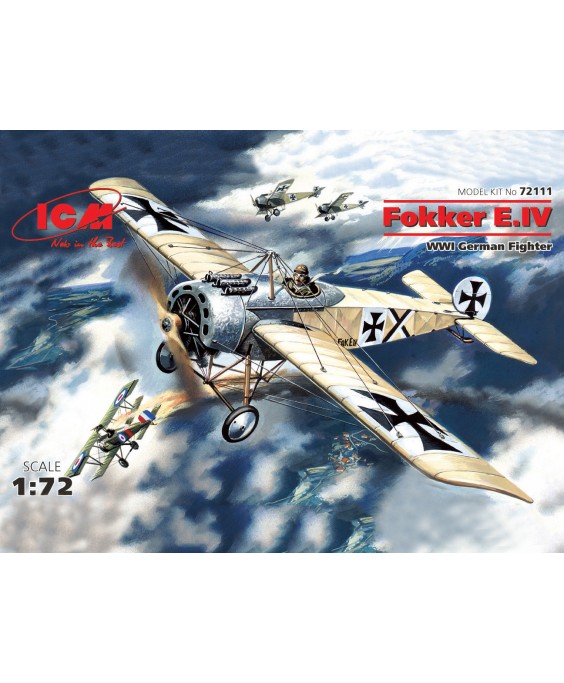 ICM modelis Fokker E.IV WWI German Fighter 1/72