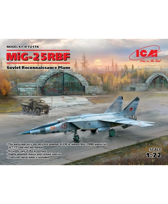 ICM modelis MiG-25 RBF, Soviet Reconnaissance Plane 1/72 ICM modelis MiG-25 RBF, Soviet Reconnaissance Plane 1/72