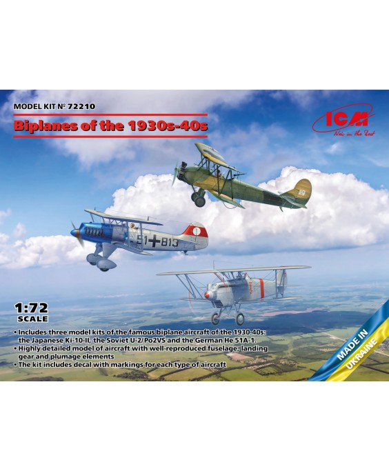 ICM modelis Biplanes of the 1930s and 1940s 1/72