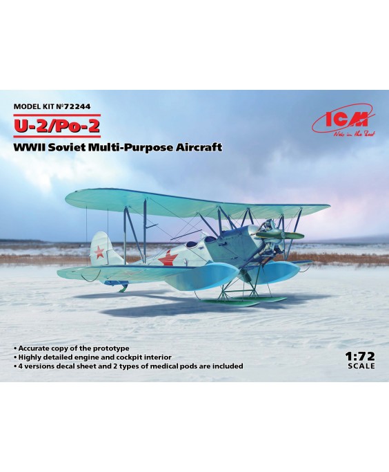 ICM modelis U-2/Po-2, WWII Soviet Multi-Purpose Aircraft 1/72