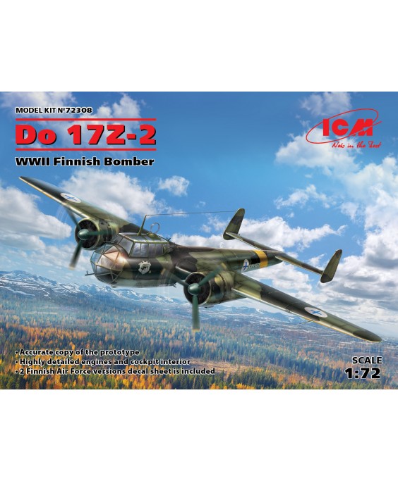 ICM modelis Do 17Z-2, WWII Finnish Bomber 1/72