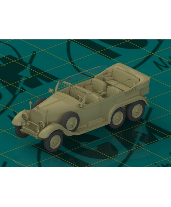 ICM modelis G4 (1935 production), WWII German Staff Car,  snap fit/no glue 1/72