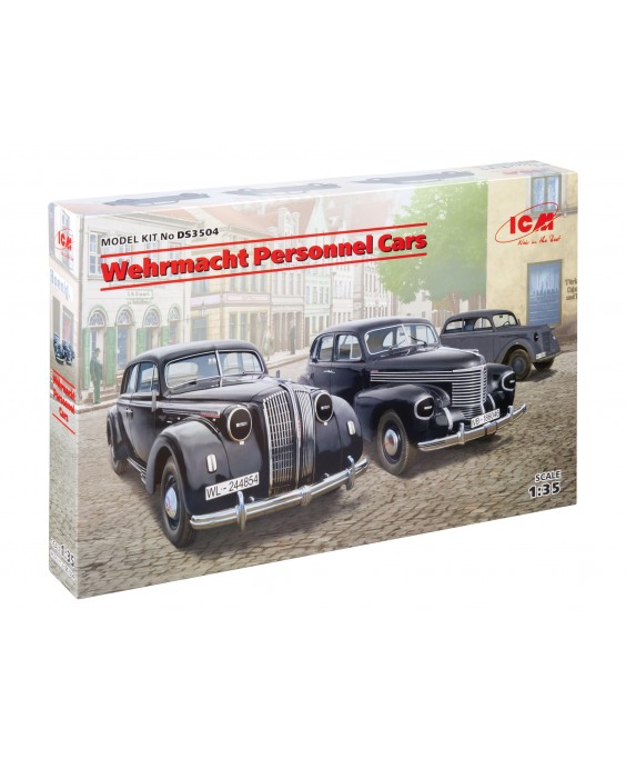 ICM modelis Wehrmacht Personnel Cars (Kadett K38 Saloon, Kapitan Saloon, Admiral Saloon) 1/35