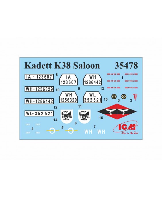 ICM modelis Wehrmacht Personnel Cars (Kadett K38 Saloon, Kapitan Saloon, Admiral Saloon) 1/35 ICM modelis Wehrmacht Personnel Cars (Kadett K38 Saloon, Kapitan Saloon, Admiral Saloon) 1/35