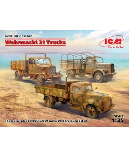 ICM modelis Wehrmacht 3t Trucks (V3000S, KHD S3000, L3000S) 1/35