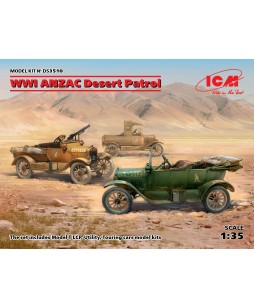 ICM modelis WWI ANZAC Desert Patrol (Model T LCP, Utility, Touring) 1/35