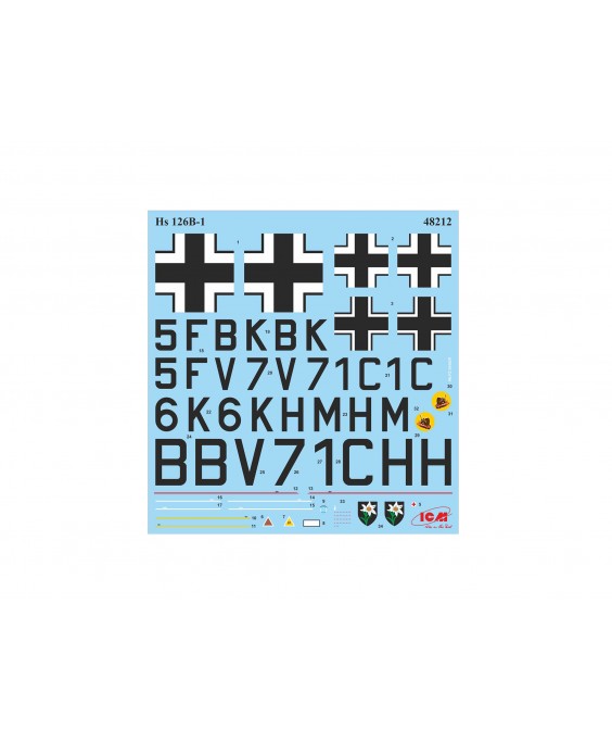 ICM modelis WWII Luftwaffe Airfield (Messerschmitt Bf 109F-4, Hs 126 B-1, German Luftwaffe Pilots and Ground Personnel (7 figures) 1/48