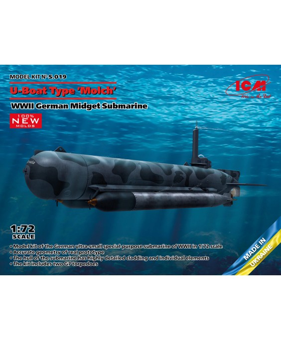 ICM modelis U-Boat Type ‘Molch’ 1/72