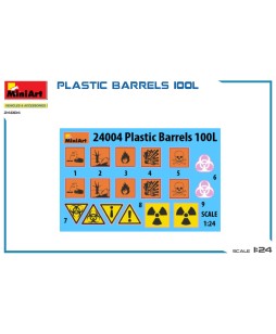 MiniArt PLASTIC BARRELS 100L 1/24