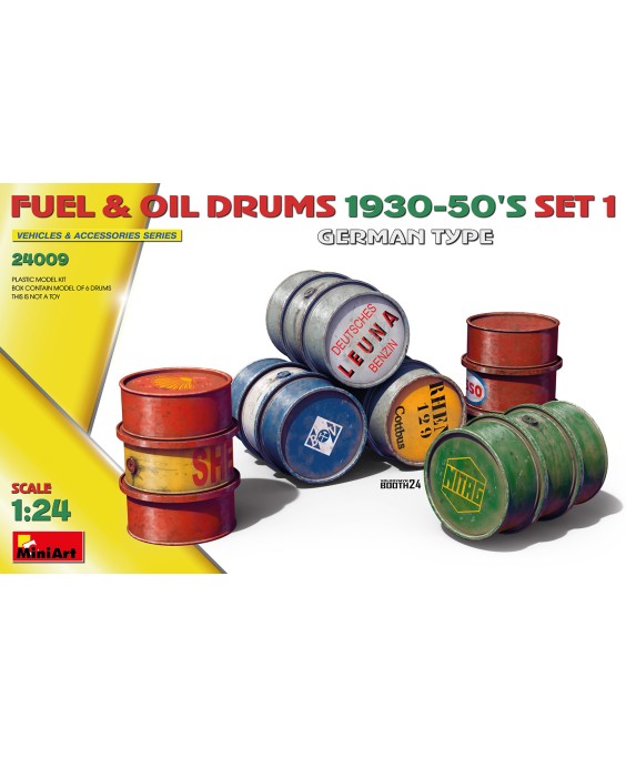 MiniArt FUEL & OIL DRUMS 1930-50’S SET 1. 1/24