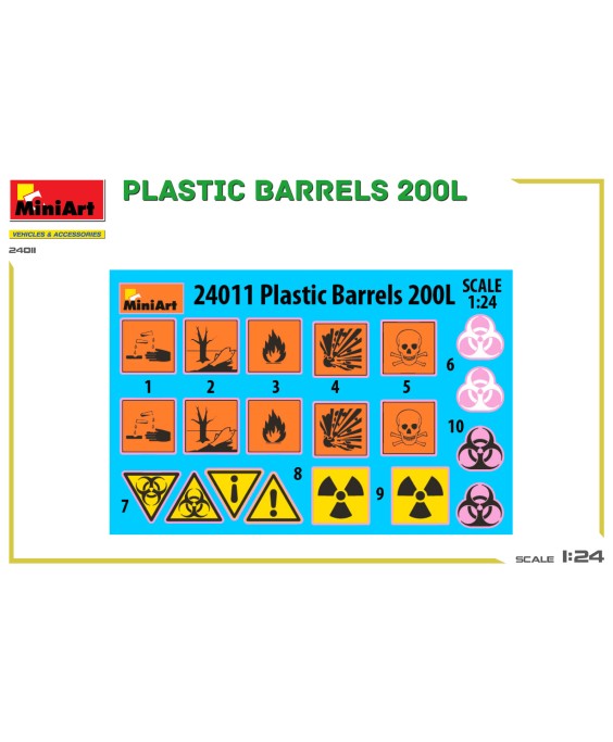 MiniArt PLASTIC BARRELS 200L 1/24