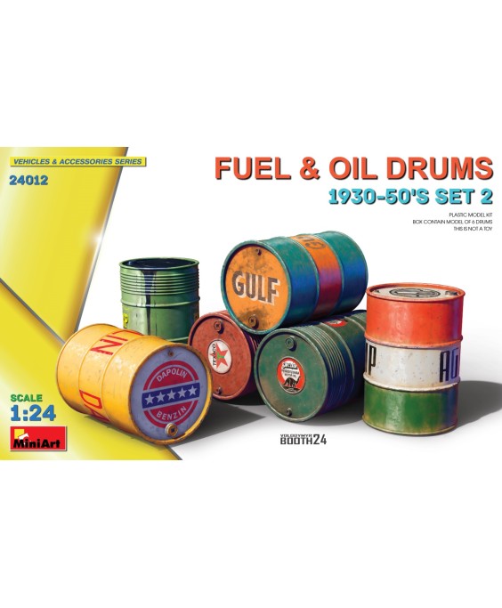 MiniArt Fuel & Oil Drums 1930-50’s Set 2 1/24