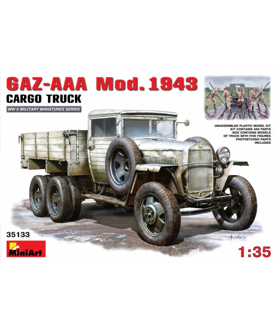 MiniArt modelis GAZ-AAA Mod. 1943 Cargo Truck 1/35