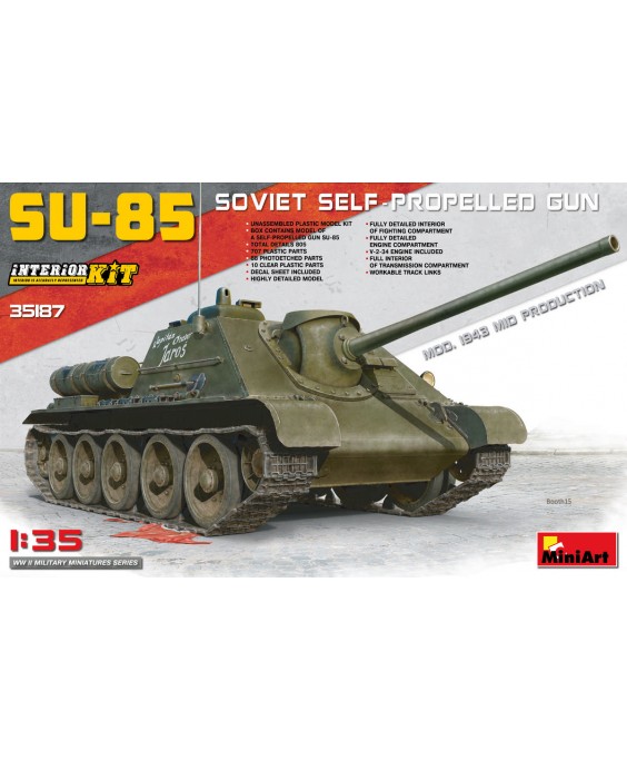 MiniArt modelis SU-85 Mod. 1943 (Mid Production) w/Full Interior 1/35