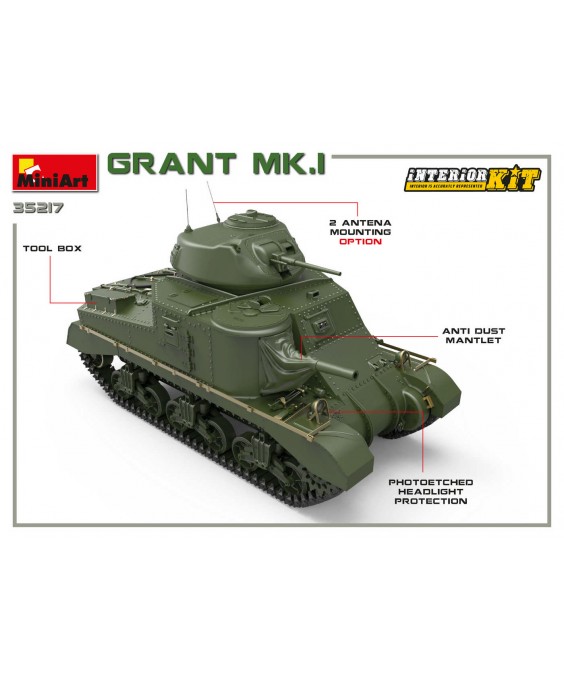 MiniArt modelis Grant Mk.I Interior Kit 1/35