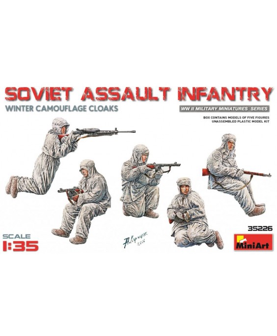 MiniArt SOVIET ASSAULT INFANTRY (WINTER CAMOUFLAGE CLOAKS) 1/35