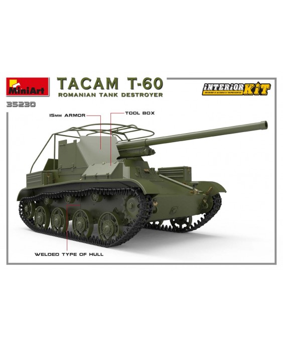 MiniArt modelis Tacam T-60 Romanian Tank Destroyer. Interior Kit 1/35