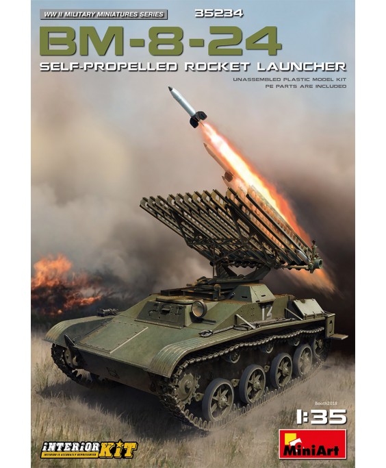 MiniArt modelis BM-8-24 Self-Propelled Rocket Launcher. Int. Kit 1/35