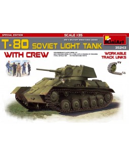 MiniArt modelis T-80 Soviet light tank w/Crew 1/35