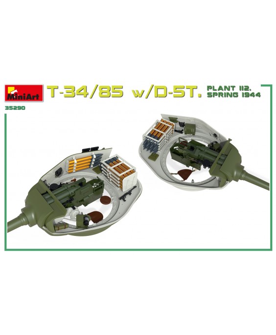 MiniArt modelis T-34/85 w/D-5T. PLANT 112. SPRING 1944. INTERIOR KIT 1/35 MiniArt modelis T-34/85 w/D-5T. PLANT 112. SPRING 1944. INTERIOR KIT 1/35