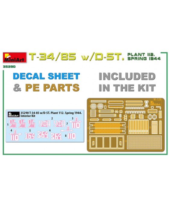 MiniArt modelis T-34/85 w/D-5T. PLANT 112. SPRING 1944. INTERIOR KIT 1/35 MiniArt modelis T-34/85 w/D-5T. PLANT 112. SPRING 1944. INTERIOR KIT 1/35