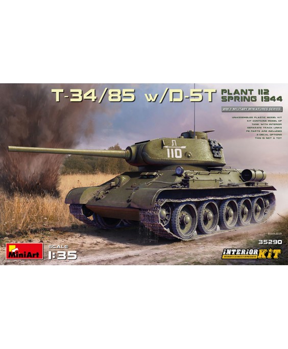 MiniArt modelis T-34/85 w/D-5T. PLANT 112. SPRING 1944. INTERIOR KIT 1/35