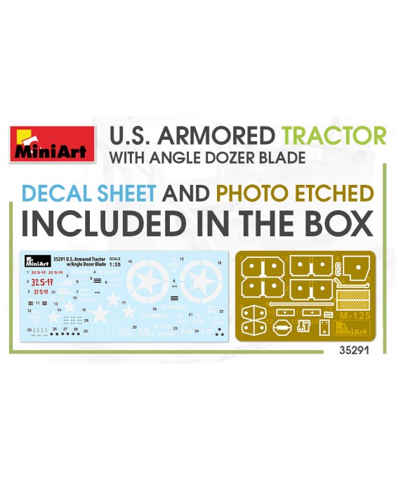 MiniArt modelis U.S. ARMORED TRACTOR WITH ANGLE DOZER BLADE 1/35