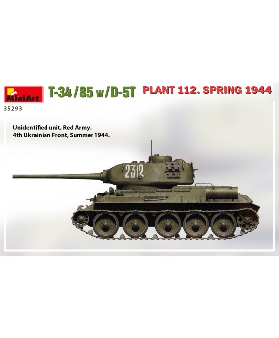 MiniArt modelis T-34-85 w/D-5T. Plant 112. Spring 1944 1/35