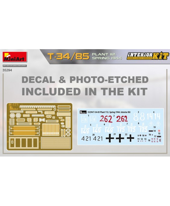 MiniArt modelis T-34-85 Plant 112. Spring 1944. Interior Kit 1/35
