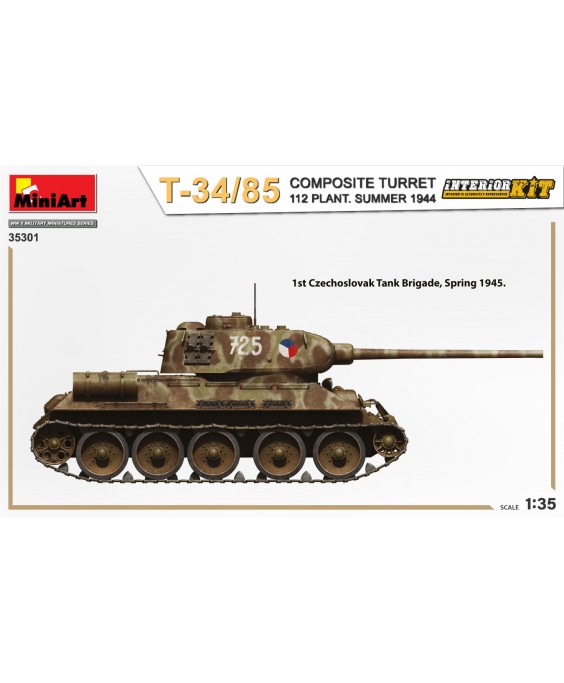 MiniArt modelis T-34-85 Composite Turret. 112 Plant. Summer 1944 Interior Kit 1/35