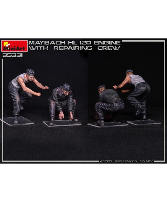 MiniArt Maybach HL 120 Engine for Panzer III/IV Family w/Repair Crew 1/35