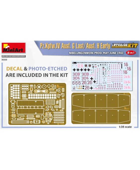 MiniArt modelis Pz. Kpfw. IV Ausf .G-Last/H-early Nibelungenwerk Prod 1/35