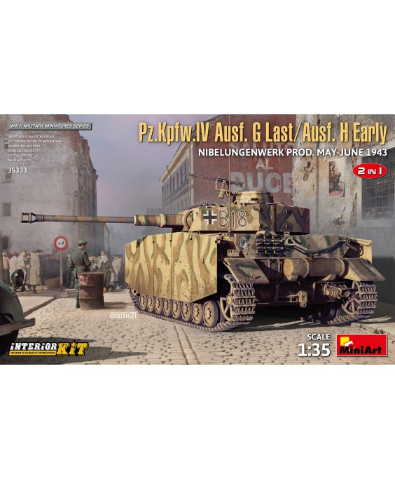 MiniArt modelis Pz. Kpfw. IV Ausf .G-Last/H-early Nibelungenwerk Prod 1/35