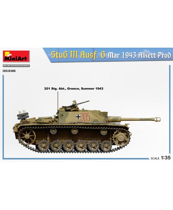 MiniArt modelis StuG III Ausf. G March 1943 Alkett Prod 1/35 MiniArt modelis StuG III Ausf. G March 1943 Alkett Prod 1/35