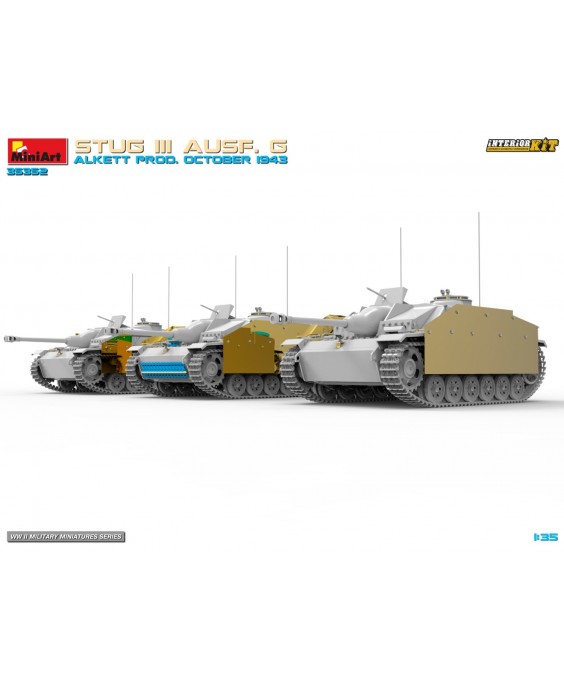 MiniArt modelis STUG III AUSF. G ALKETT PROD. OCTOBER 1943 1/35