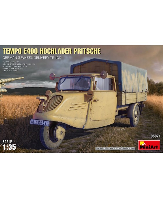 MiniArt TEMPO E400 HOCHLADER PRITSCHE. GERMAN 3-WHEEL DELIVERY TRUCK 1/35