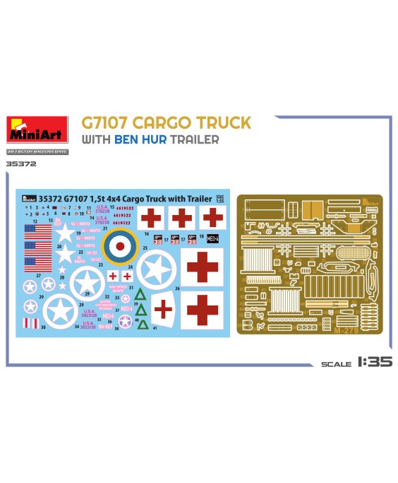 MiniArt G7107 1,5T 4X4 CARGO TRUCK WITH TRAILER 1/35