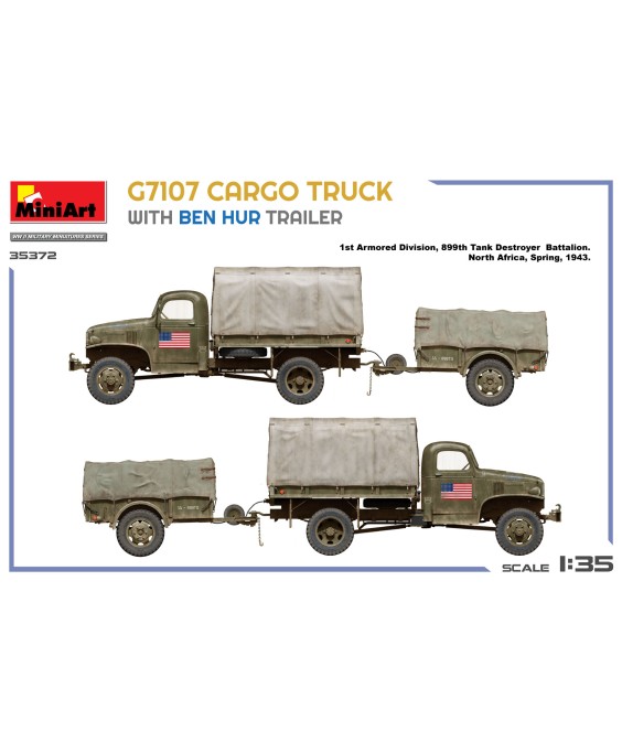 MiniArt G7107 1,5T 4X4 CARGO TRUCK WITH TRAILER 1/35