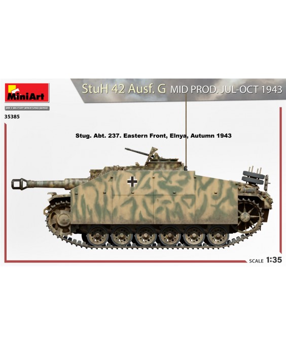 MiniArt modelis StuH 42 Ausf. G MID PROD. JUL-OCT 1943 1/35