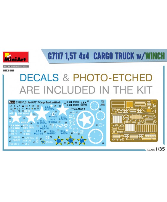MiniArt modelis G7117 1,5T 4×4 CARGO TRUCK w/WINCH 1/35