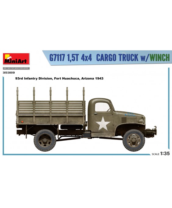 MiniArt modelis G7117 1,5T 4×4 CARGO TRUCK w/WINCH 1/35